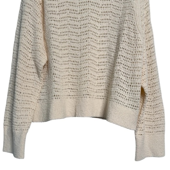 J. Crew Pointelle crewneck sweater in Antique White NEW CB900 Size XL Crop Fit - Picture 7 of 16